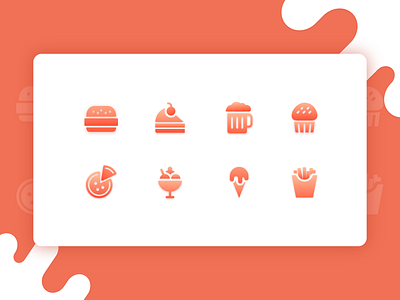 Food app Icon Pack adobe xd app branding card design flat icon illustration interface lettering logo minimal mobile app trending type ui ux vector web website