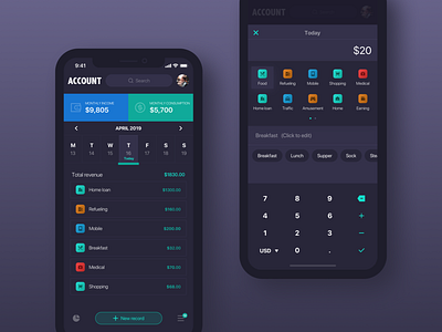 account app design flat illustration ui ux