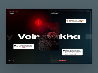 404. 4.04.22 40th Day of The War in 🇺🇦Ukraine animation cards clean grid motion graphics russia ui ukraine ux war