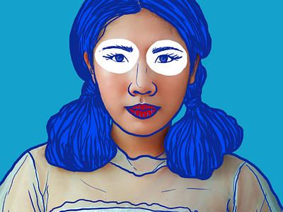 I'm blue. blue collage design illustration