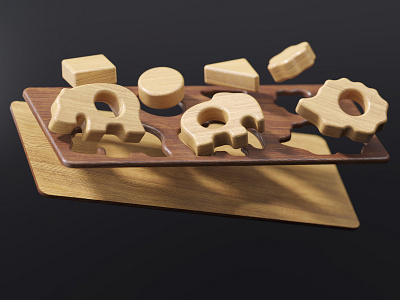 Wood Toys 0+ | Full CGI 0 3d 3d art 3d max children coronarender dmitry gusev products toys wood wood toys