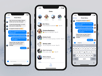 Swift iOS Chat App Template chat firebase ios messenger realtime swift