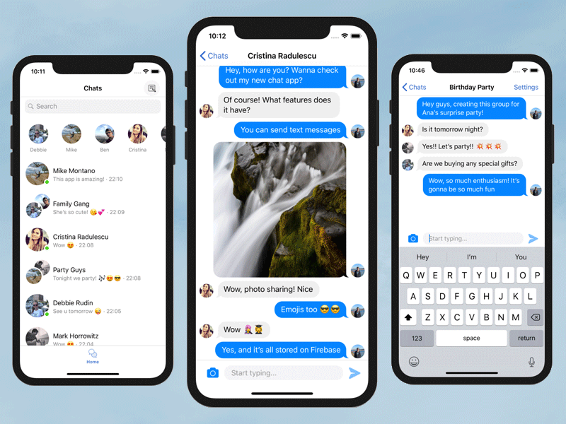 Chat Iphone App Template Firebase Swift by iOS App Templates on Dribbble
