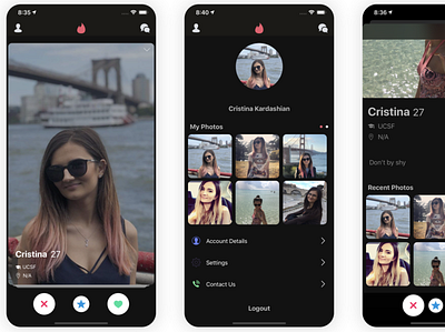 Dating App - Dark Mode app template dating datingapp ecommerce ios mobile mobile app development mobile templates swift template templates