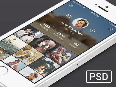 Profile Luke Skywalker app c3po clean ios iphone luke profile psd simple star wars sw yoda