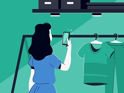 Wardrobe update character flat illustration simple style