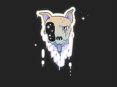 Spaceface #1 - Melting Doggy illustration