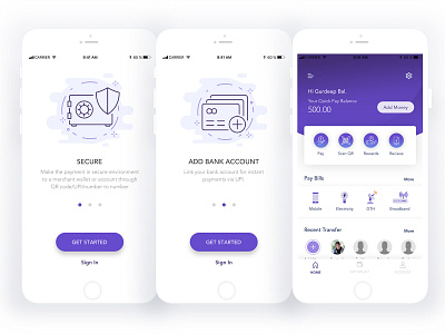 Mobile Wallet interaction design uiux ux design visual design wallet ui