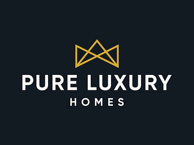 Pure Luxury Homes Logo Design brand branding crown design logo logo design logos logotype luxury symbol vector