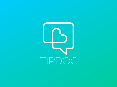 TipDoc app branding chat doctor heart icon logo medical