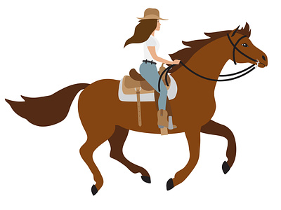 Horse illustration animal dressage equestrian flat design galop girl horse illustration riding sport western wild west woman