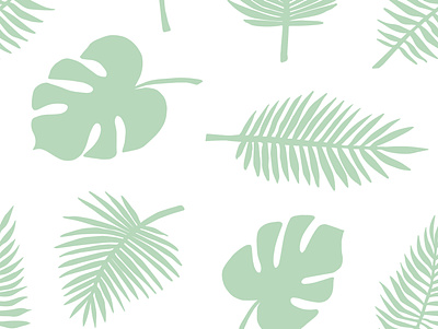Seamless pattern of palm leaves beach forest green illustration jungle leaf monstera nature palm plant seamless pattern summer trendy tropic tropical