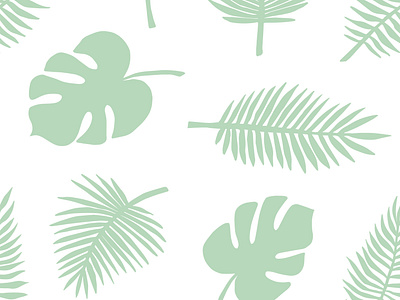 Seamless pattern of palm leaves