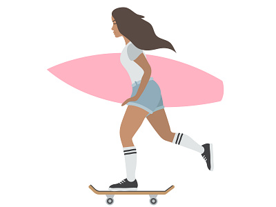 Girl with surfboard