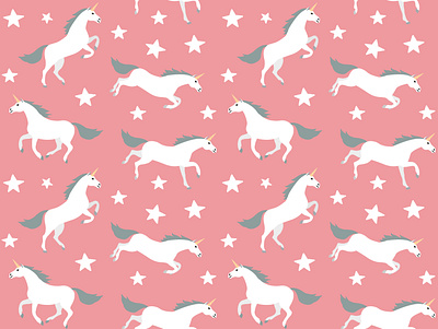 Unicorn seamless pattern animal childish fairy tale flat design girlish horse illustration magical pony seamless pattern trendy unicorn