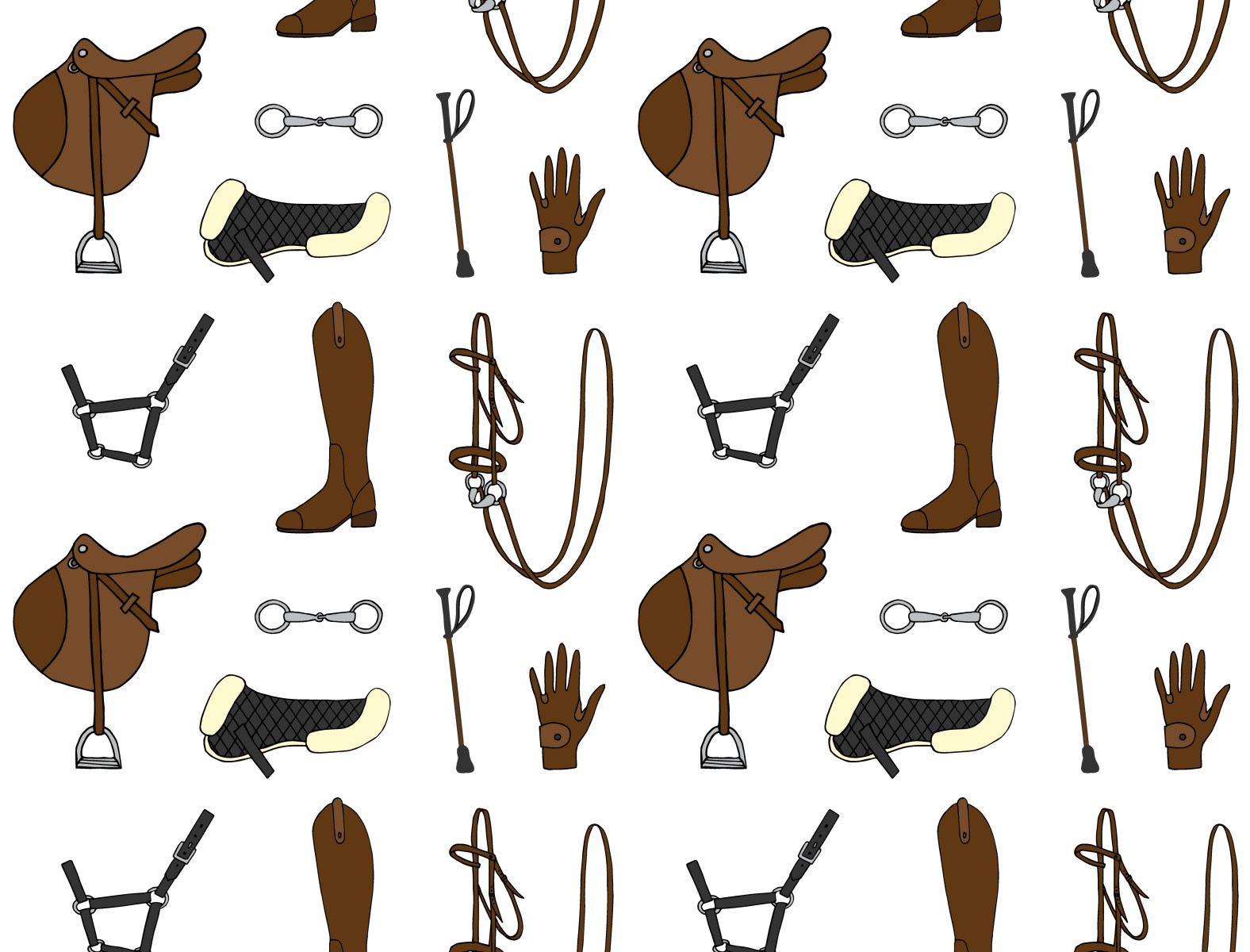 Seamless equestrian pattern by Svetlana on Dribbble