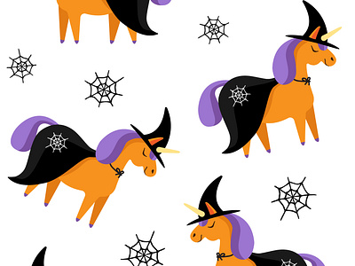 Halloween unicorn pattern