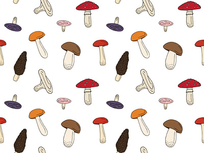Seamless mushroom pattern