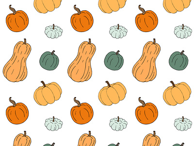 Pumpkin pattern autumn design fall food halloween hand drawn illustration nature pumpkin seamless pattern spooky thanksgiving trendy vegetable