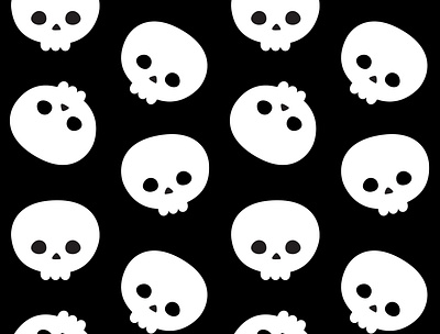 Seamless skull pattern cute death fall flat design goth halloween holiday illustration kawaii seamless pattern season skeleton skull spooky