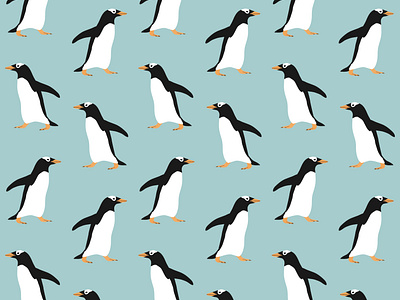Seamless pattern of penguins