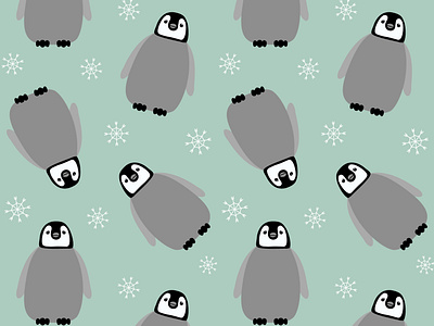 Seamless pattern of penguins