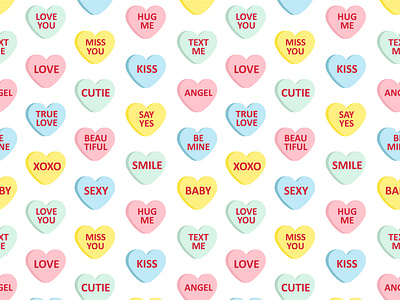 Seamless pattern of valentine candies