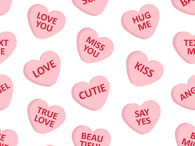 Seamless pattern of valentine candies