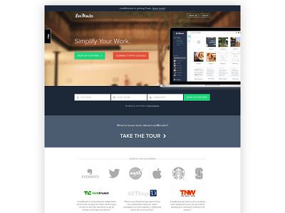 LiveMinutes - Home corporate website design home homepage liveminutes photoshop psd ui website website design
