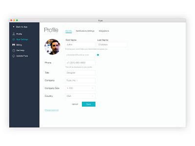Fuze Out Of Meeting - Profile app design fuze photoshop profile profile page psd ui web app