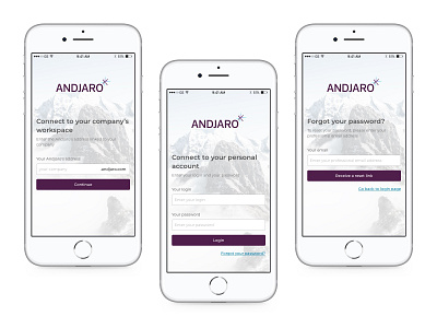 Andjaro - Login andjaro app design login login screen mobile mobile app mobile design mobile ui sign in sketch ui