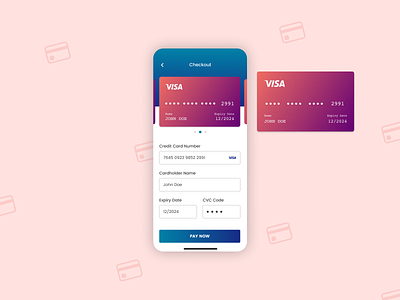 Daily UI 002 - Credit Card Checkout app credit card credit card checkout credit card form dailyui dailyui002 design figma mobile app ui