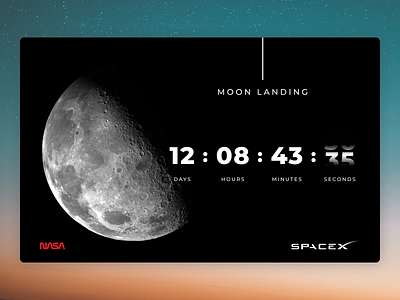 Daily UI 014 - Countdown Timer countdown countdown timer dailyui dailyui014 design figma moon moon landing nasa space x timer ui