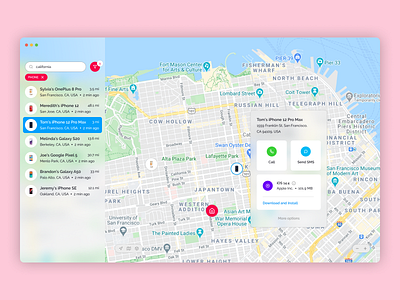 Daily UI 020 - Location Tracker app dailyui dailyui020 design devices tracker figma find devices location location tracker map map tracker tracker ui web app