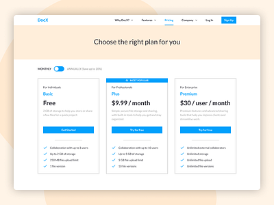 Daily UI 030 - Pricing dailyui dailyui030 design figma plan pricing pricing page pricing plan ui website website design