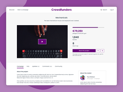 Daily UI 032 - Crowdfunding Campaign crowd funding crowdfund crowdfunding crowdfunding campaign dailyui dailyui032 design figma ui website website design