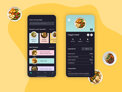 Daily UI 040 - Recipe app cook cooking cooking app dailyui dailyui040 design figma mobile mobile app mobile design mobile ui recipe recipe app ui