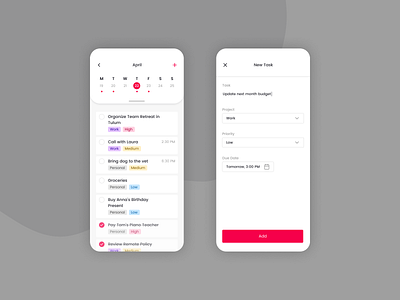 Daily UI 042 - ToDo List app dailyui dailyui042 design figma mobile mobile app mobile design mobile ui to do to do app to do list todo todo app todo list ui