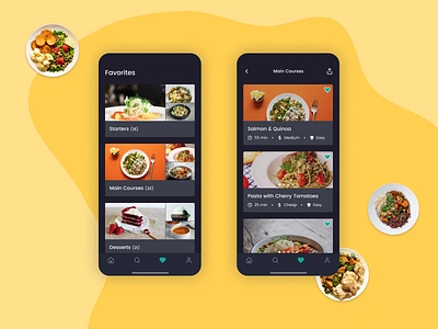 Daily UI 044 - Favorites app cook cooking cooking app dailyui dailyui044 design favorites figma mobile mobile app mobile design mobile ui recipe recipe app ui