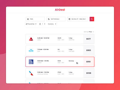 Daily UI 068 - Flight Search