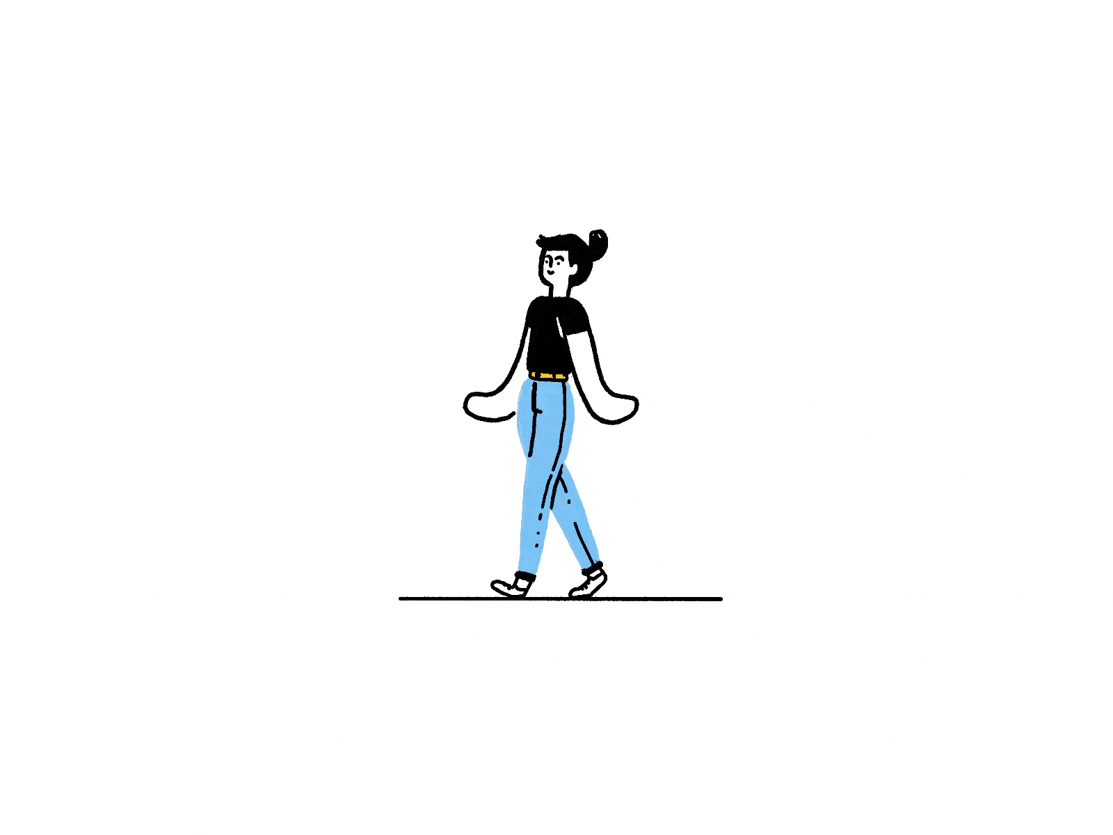 Walkin' 2d animation cel animation character frame by frame illustration procreate smear walk cycle walkcycle walking