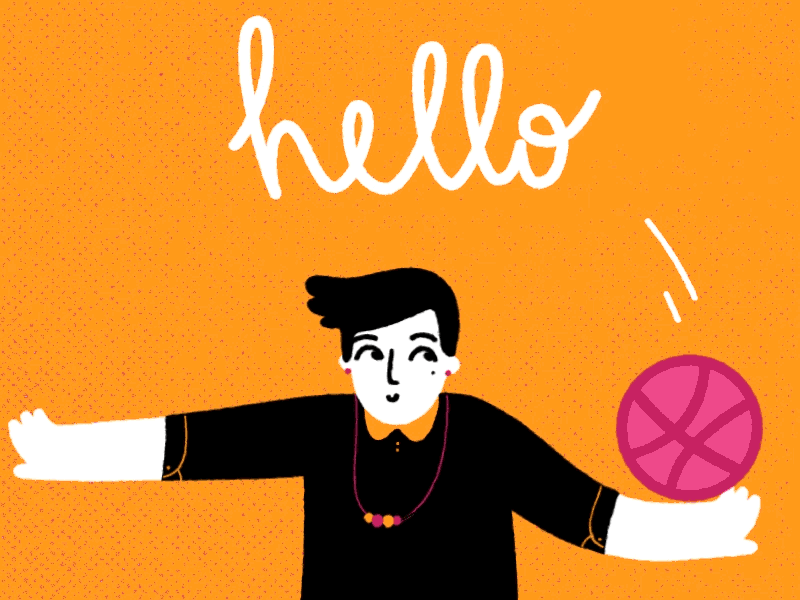 Hello! animation basket debut duik gif hello illustration loop texture trick