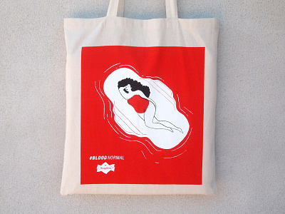 #BloodNormal illustration lilo menstruation period red screenprint serigrafia silkscreen tote bag woman womanhood women