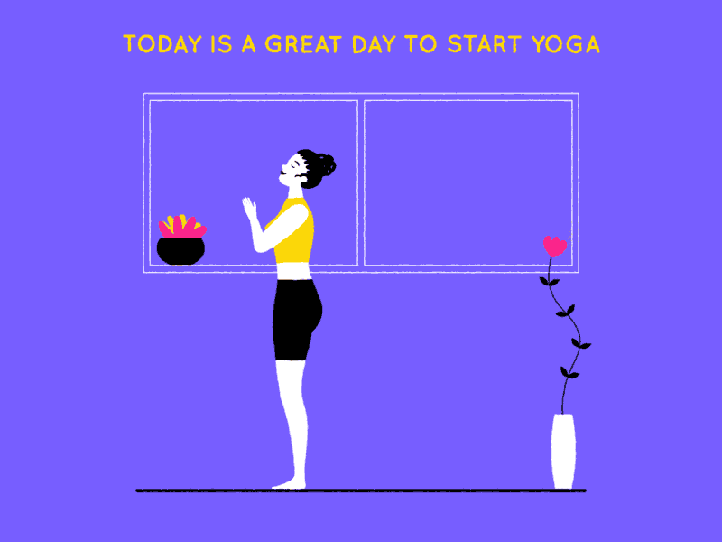 Yoga Wave #1 2d aftereffects animation asana branding character characterdesign fitness flat gif illustration loop motion design motion graphics routine sun salutation vector video yoga