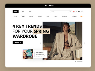 Fashion design fashion landingpage onepage ui ux web website