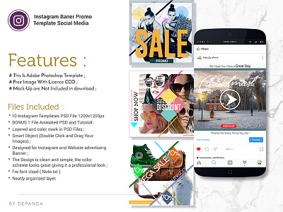 Instagram Banner Promo ads banner fashion instagram post promo sale social media style template