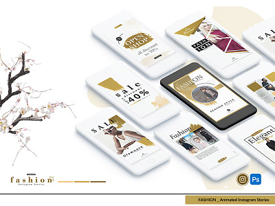 Fashion Animated Instagram Stories banner template clean clear fashion fashion template instagram instagram stories instagram template photoshop template stories