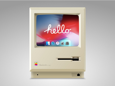 Macintosh - macOS Mojave apple icon branding concept concept art dribble dribblers hello illustration macinotsh minmaldesign mojave thinking