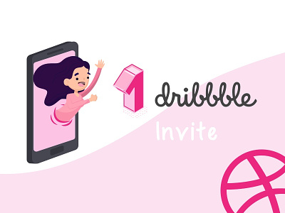 Dribbble Invite design dribble dribblers graphics hello illustration infomation invite logo minmaldesign