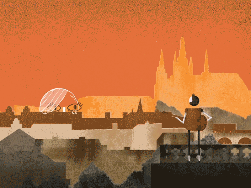 Lady Praha 2d animation city colour illustration music prague texture warm